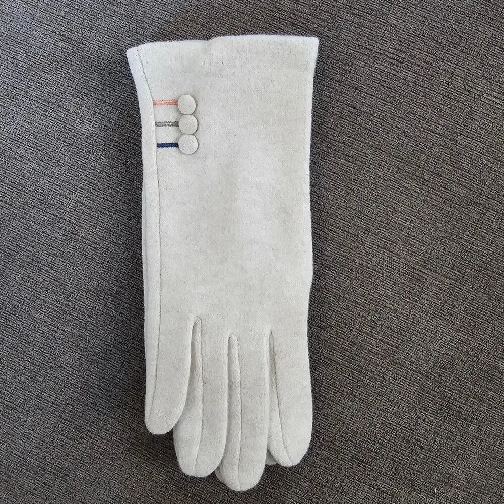 Zizu DG29 Women's White 3-button Gloves